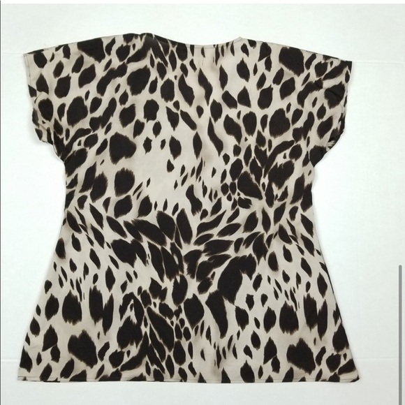🛍️Show Me Your Mumu Neutral Animal Print Blouse Medium - Picture 7 of 8